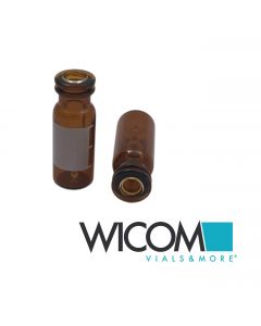 WICOM Crimpsnap vial, 11mm, 0.3ml, amber glass, 12x32mm, 6mm wide opening, with ...